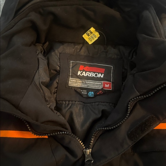 Men's Karbon Black and Orange Ski Jacket and Pants Set - Picture 4 of 8